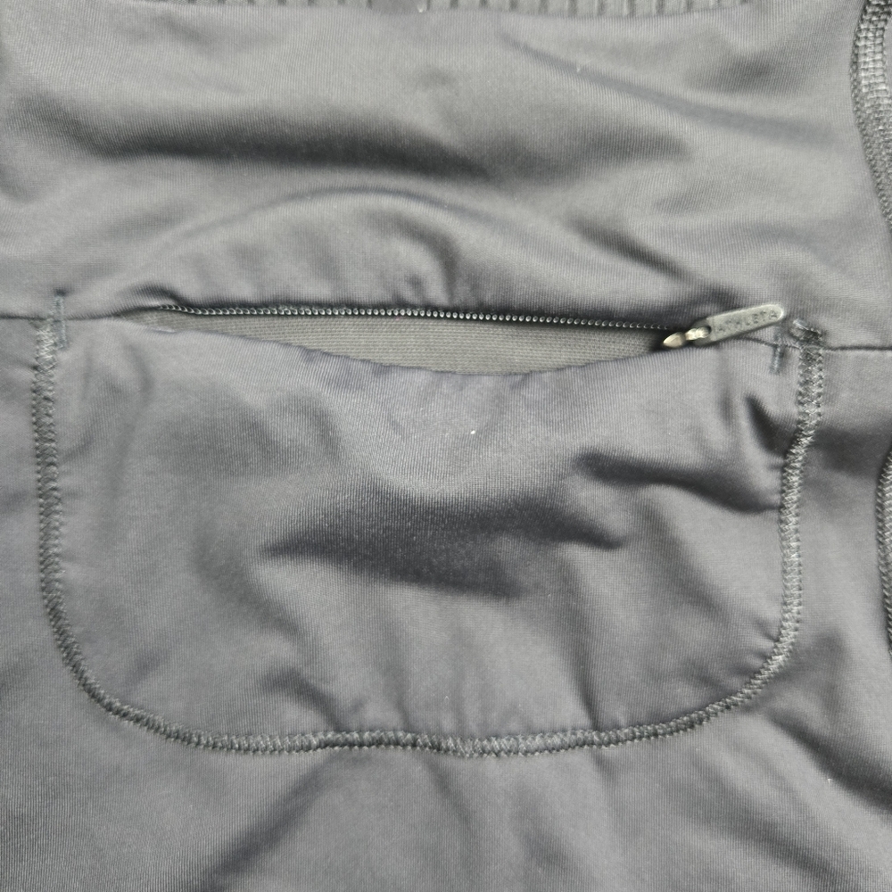Athleta Vitality Rib Tank Black Semi-Fitted Quick-Drying Back Zip Pocket - Picture 9 of 13